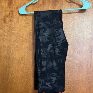 SPANX Black Leggings with Subtle Pattern